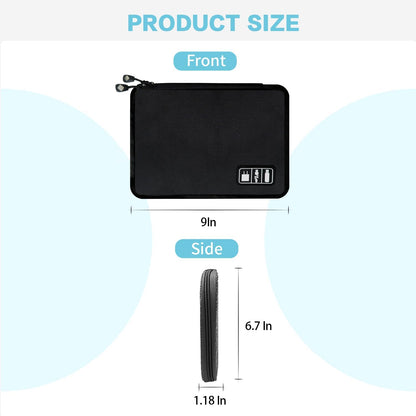 Electronics Travel Organizer,Portable Waterproof Electronic Travel Storage Bag for Small Charging Cord Storage,Charger,SD Card etc,for Travel,Business -Black Green