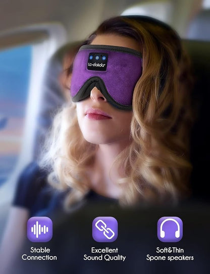 LC-dolida Sleep Headphones, Sleep Mask Bluetooth Wireless Music Eye Mask - Image 6