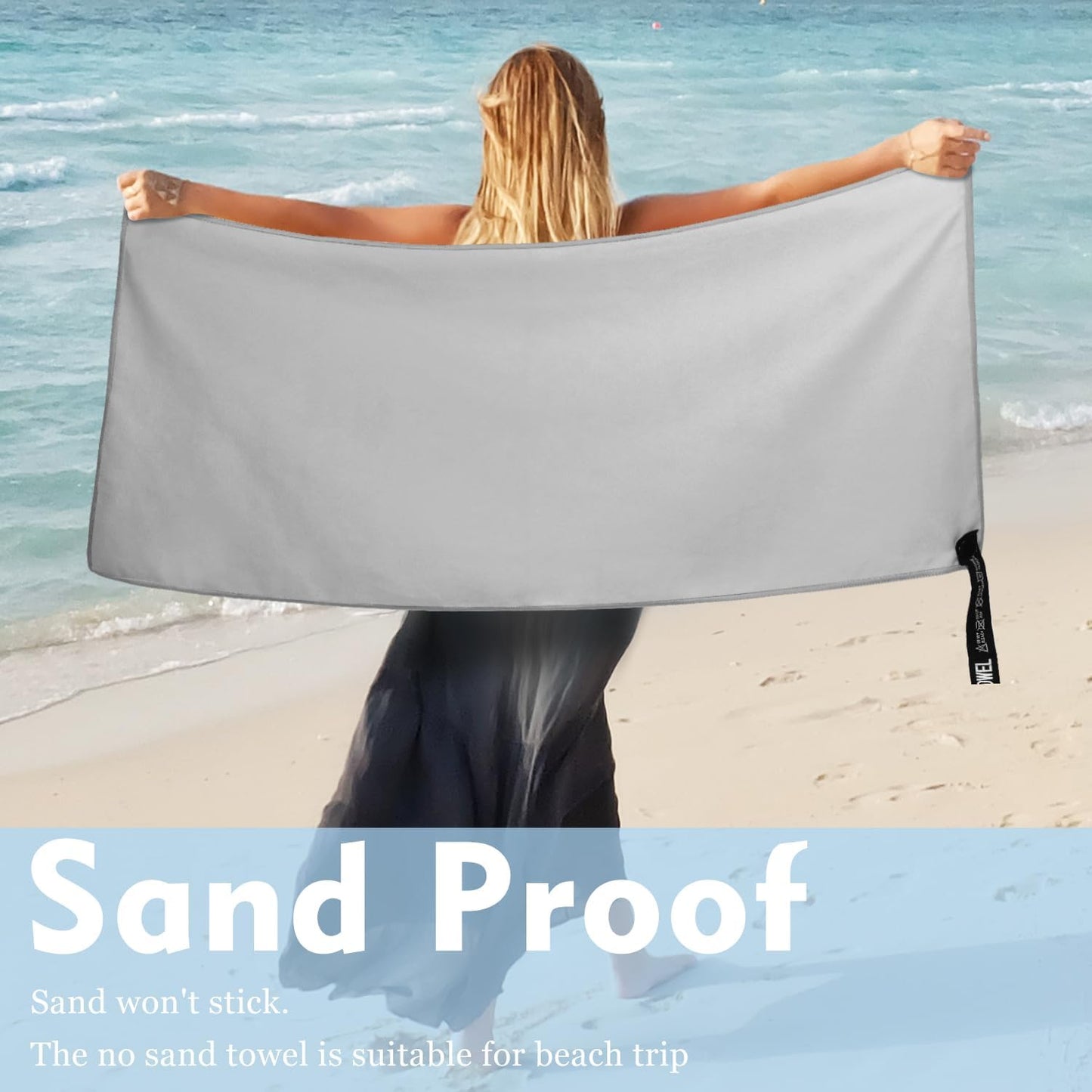 Microfiber Travel Towel, Soft Lightweight Quick Dry Towel, Super Absorbent Compact Travel & Sports & Beach Towels for Camping, Backpack, Gym, Swimming, Yoga, Hiking (M:20"×40" -Gray)