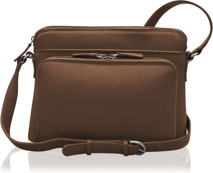 ili New York Genuine Leather Crossbody Bags for Women - Premium RFID Blocking Shoulder Bag Organizer with Adjustable Strap