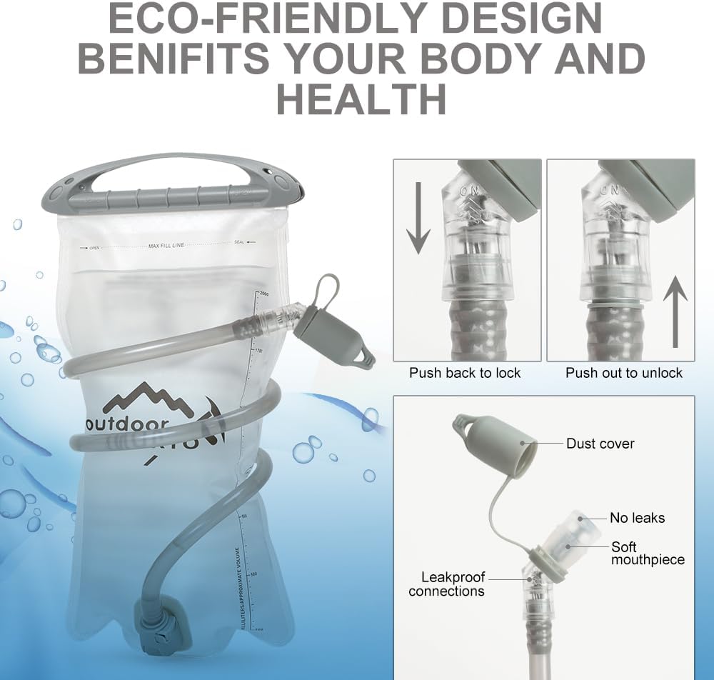 INOXTO Hydration Pack Backpack ，Water Backpack with 2L Leakproof Water Bladder, Running Hydration Vest for Man, Daypack for Cycling Motocross Climbing Trail Running