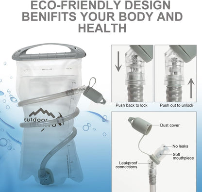 INOXTO Hydration Pack Backpack ，Water Backpack with 2L Leakproof Water Bladder, Running Hydration Vest for Man, Daypack for Cycling Motocross Climbing Trail Running