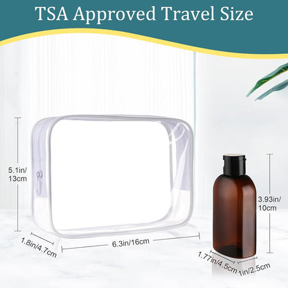 Cosywell Travel Shampoo Bottles 4pcs 3.4oz TSA Approved Travel Size Bottles for Toiletries Leak Proof Empty Lotion Containers with Flip Cap Small Plastic Squeeze Bottles, Amber