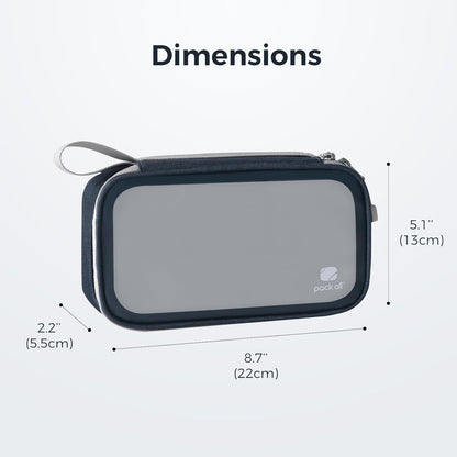 pack all Clear Electronic Organizer, TPU Cable Organizer Bag, Compact Cord Travel Organizer for Cables, Chargers, Phones, USB cords, SD Cards (Dark Blue)