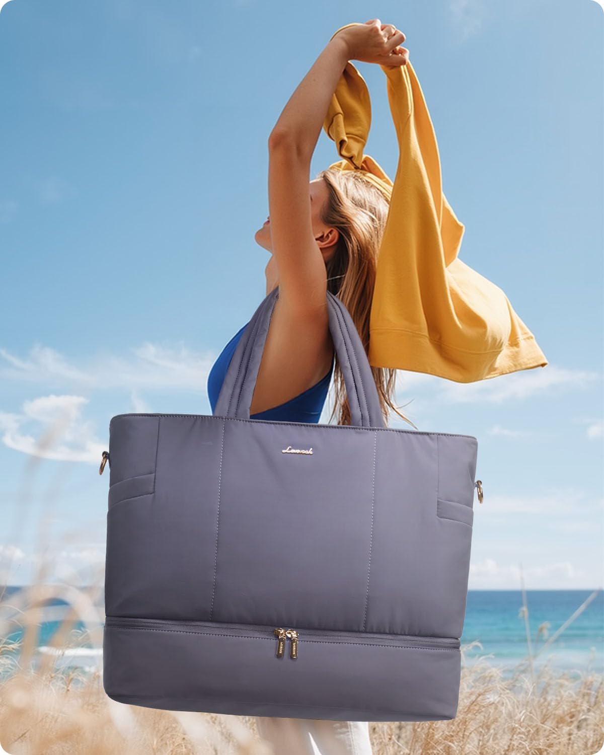 LOVEVOOK Travel Duffle Bag, Puffer Weekender Bags for Women with Shoe Compartment, Carry On Overnight Hospital Bag, Gym Tote