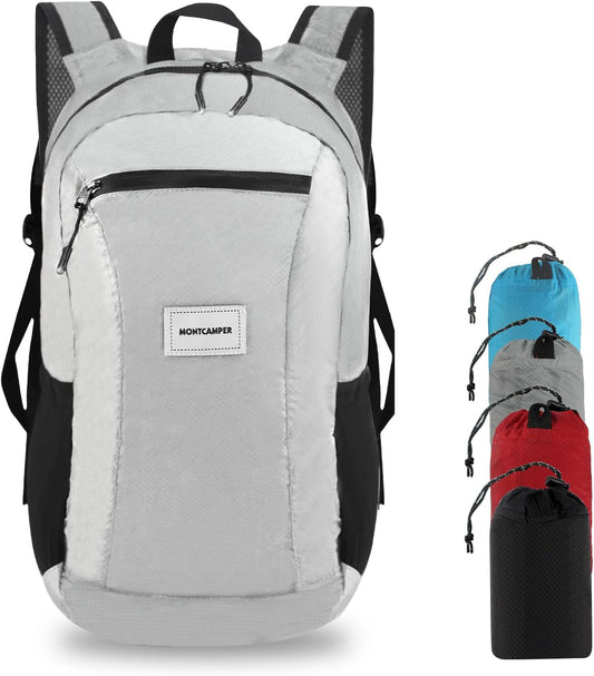 Hiking Daypack - Lightweight & Water-Resistant Portable Backpack for Travel, Camping, Outdoor Adventures(25L, grey)