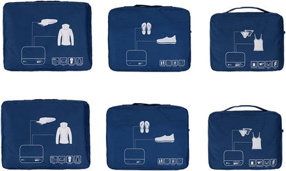 Packing Cubes Set Travel Luggage Organizers Suitcase Lightweight Accessories Navy Blue