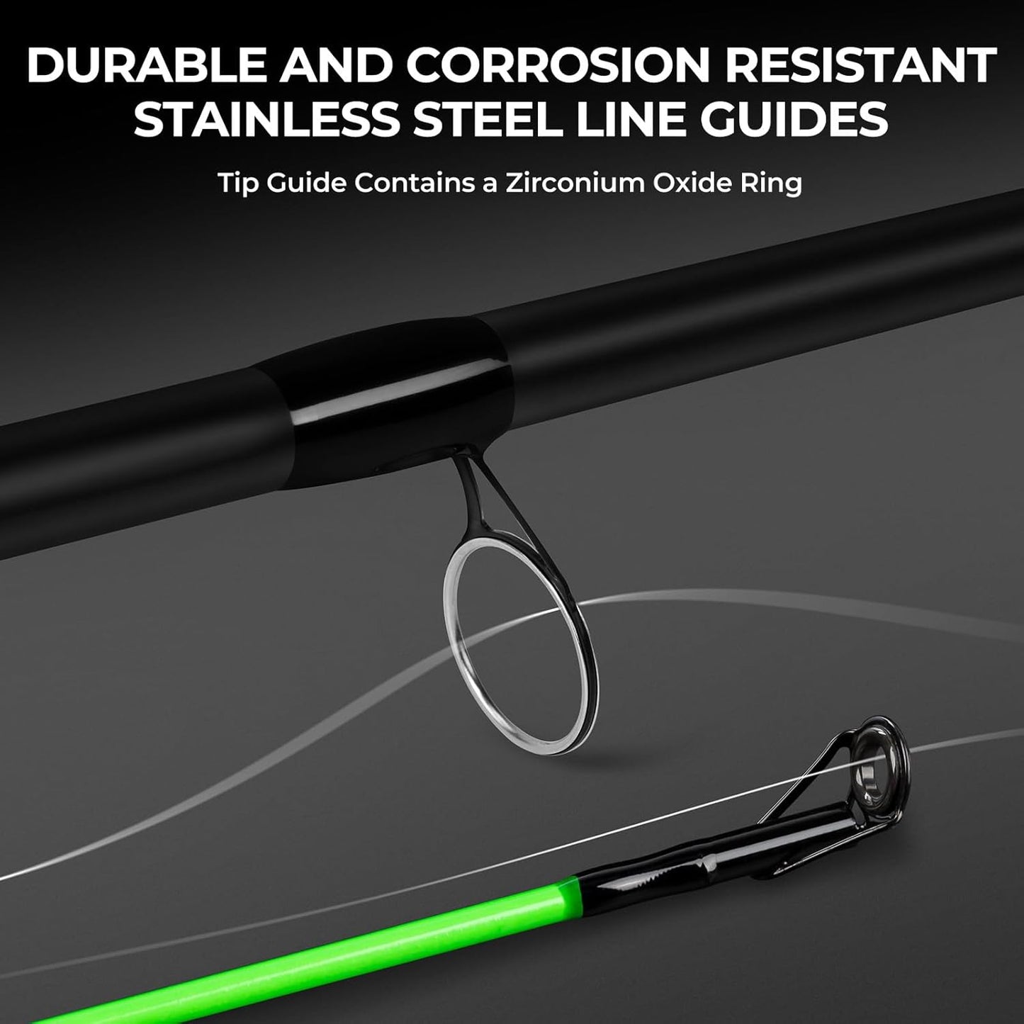 KastKing Brutus Spinning Rods & Casting Fishing Rods, Brute Tuff Composite Graphite & Glass Blanks, Stainless Steel Line Guides w/Zirconium Oxide Rings Tip Top, Chartreuse Strike Tip