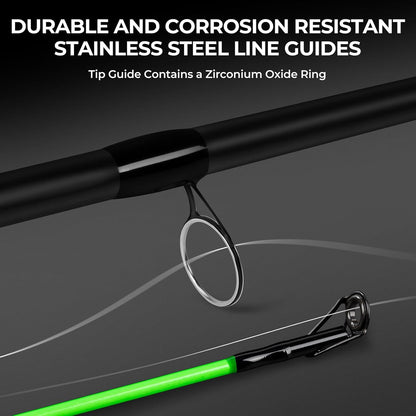 KastKing Brutus Spinning Rods & Casting Fishing Rods, Brute Tuff Composite Graphite & Glass Blanks, Stainless Steel Line Guides w/Zirconium Oxide Rings Tip Top, Chartreuse Strike Tip