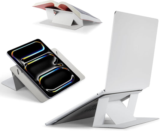 MOFT Invisible Laptop Stand for Desk, Stick-Free Tablet and Computer Stand with Dual-Angle, Foldable&Portable Laptop Riser Holder, Fits 13"+ Tablets & 15"+ Laptops, Misty Cove (Non-Adhesive Version)