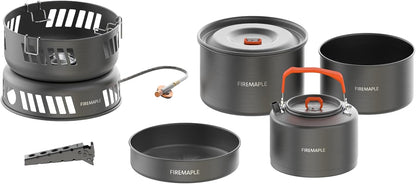 Fire Maple Versatile Outdoor Cooking Set Gas Stove Aluminum, Compact & Durable Camping Cookware Kit