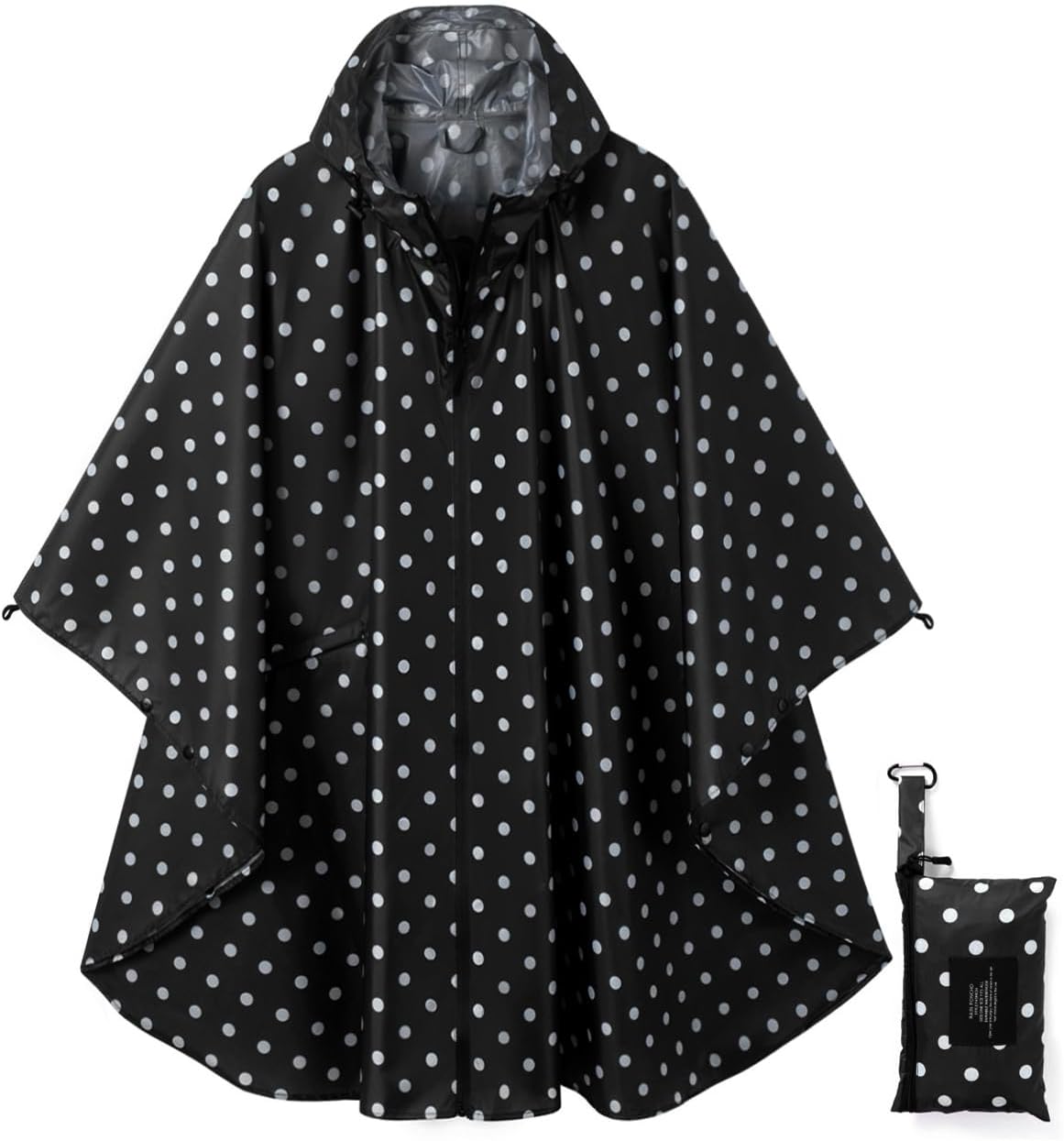 Rain Poncho Jacket Coat Hooded Zipper Style for Women/Men/Adult with Pocket
