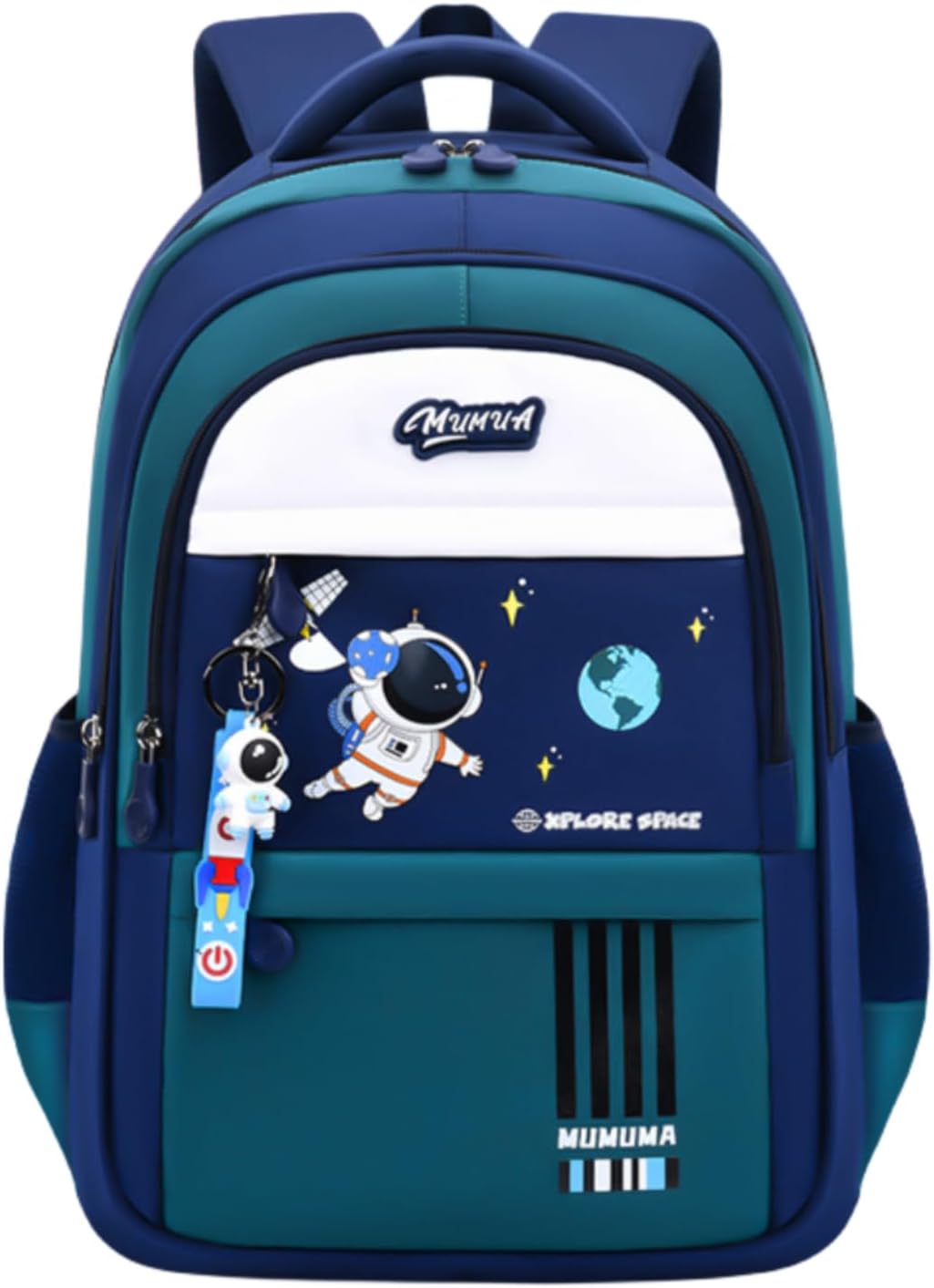 Astronaut-space Backpack for Boys-Girls Elementary Middle School Bookbag Backpack for Girls Kids Lightweight Back Pack Blue-green