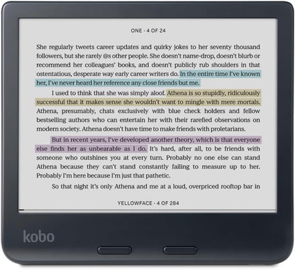 Kobo Libra Colour | eReader | 7” Glare-Free Colour E Ink Kaleido™ 3 Display | Dark Mode Option | Audiobooks | Waterproof | Black