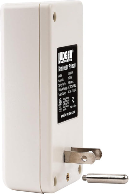 Ludger Power Surge Protector for Refrigerator (LUDX-RF), ETL Certified, Connects to Most Domestic Refrigerators, 4-Minute Safety Cycle, 3 Modes LED Indicator, Fire-Resistant Shell