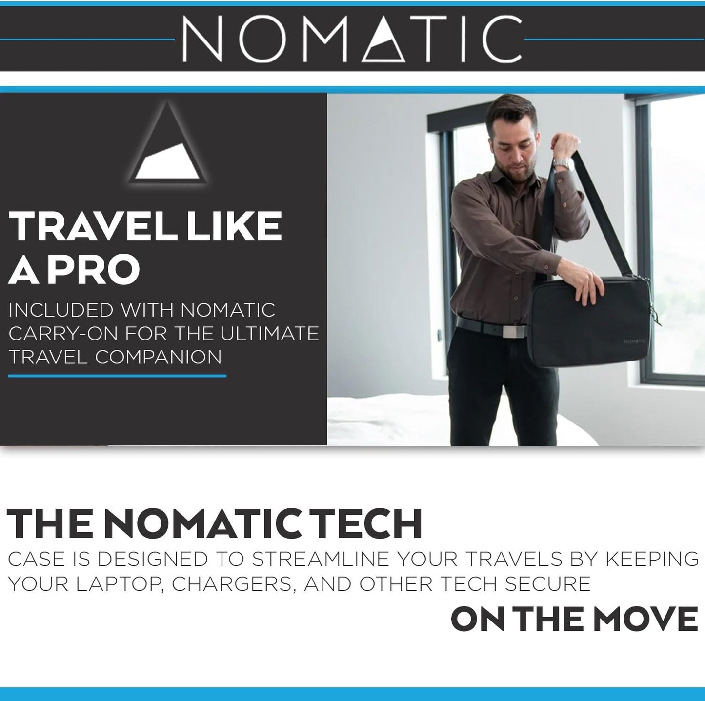 NOMATIC Tech Case: Laptop Protective Case for MacBook Air, iPad Pro, Chromebook Notebook Computer and Chargers, Water Resistance Laptop Computer Bag