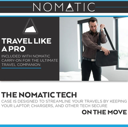 NOMATIC Tech Case: Laptop Protective Case for MacBook Air, iPad Pro, Chromebook Notebook Computer and Chargers, Water Resistance Laptop Computer Bag