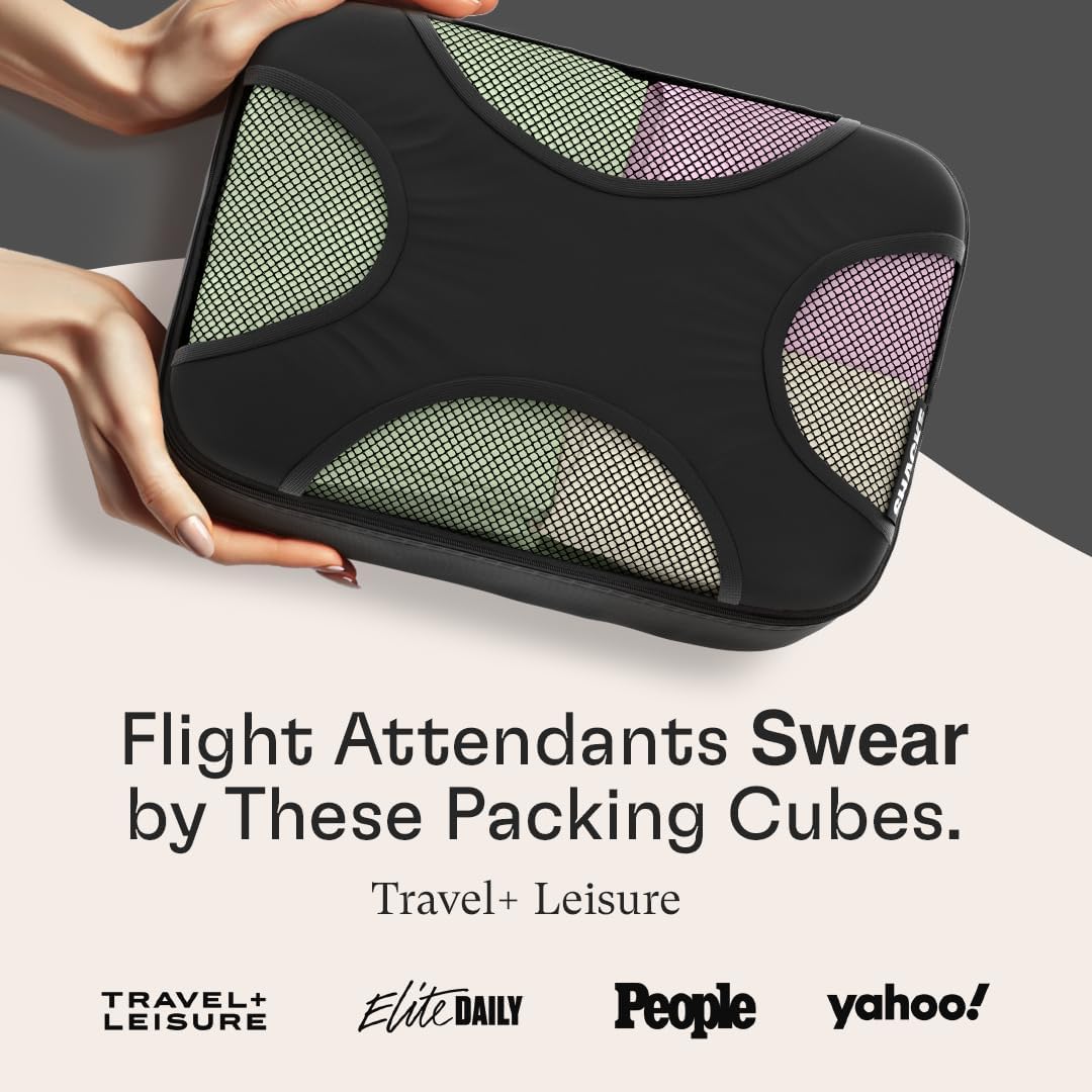 Shacke 6 Set Packing Cubes for Travel - Compression Packing Bags/Travel Organizer - Luggage Organizer Bags for Traveling - Travel Essentials for Women - Cruise Must Haves Packing List