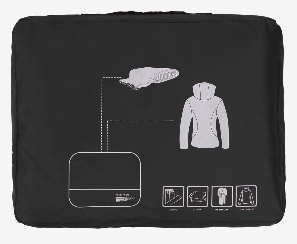 Packing Cubes Set Travel Luggage Organizers Suitcase Lightweight Accessories Black