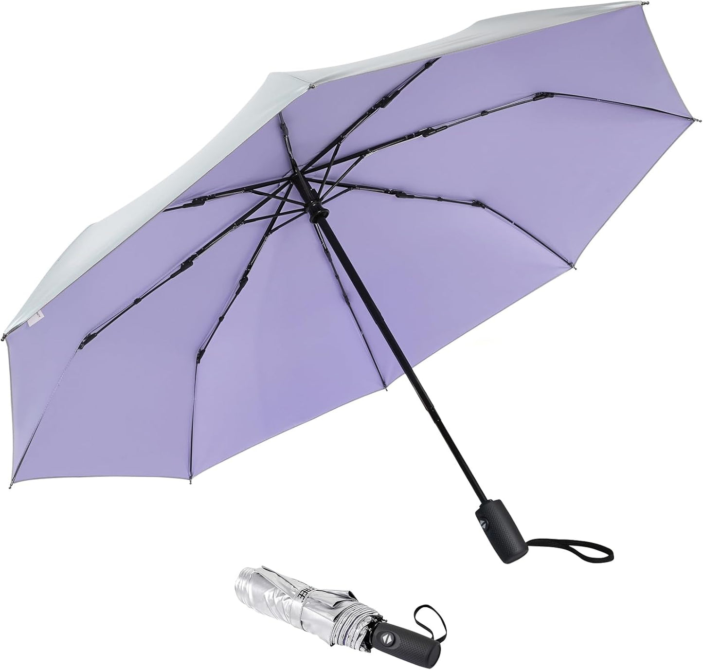 G4Free UPF 50+ UV Protection Large Travel Umbrella 42/46 Inch Auto Open Close Windproof Sun Blocking Umbrella