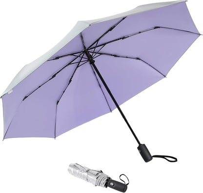 G4Free UPF 50+ UV Protection Large Travel Umbrella 42/46 Inch Auto Open Close Windproof Sun Blocking Umbrella