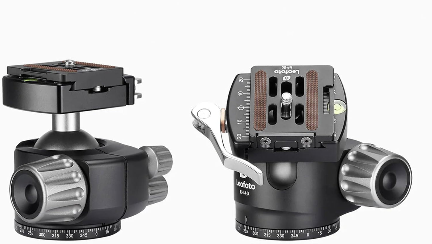 Leofoto Professional Camera Tripod, 62" Compact Carbon Fiber Tripod for DSLR Video Camcorder, 4 Leg Sections, 360° Ball Head, Max Load 25KG/55Lb (LS-364CX+LH-40LR)