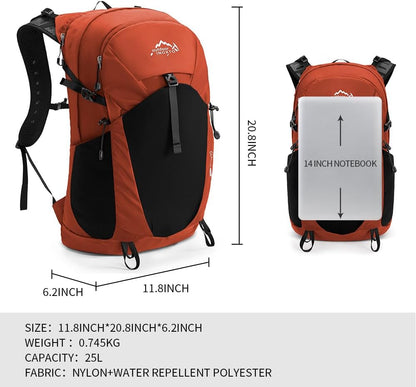 Hiking Hydration Backpack with 3l Water Bladder for Women and Men 25L Water Backpack for Hiking, Cycling, Climbing, Camping