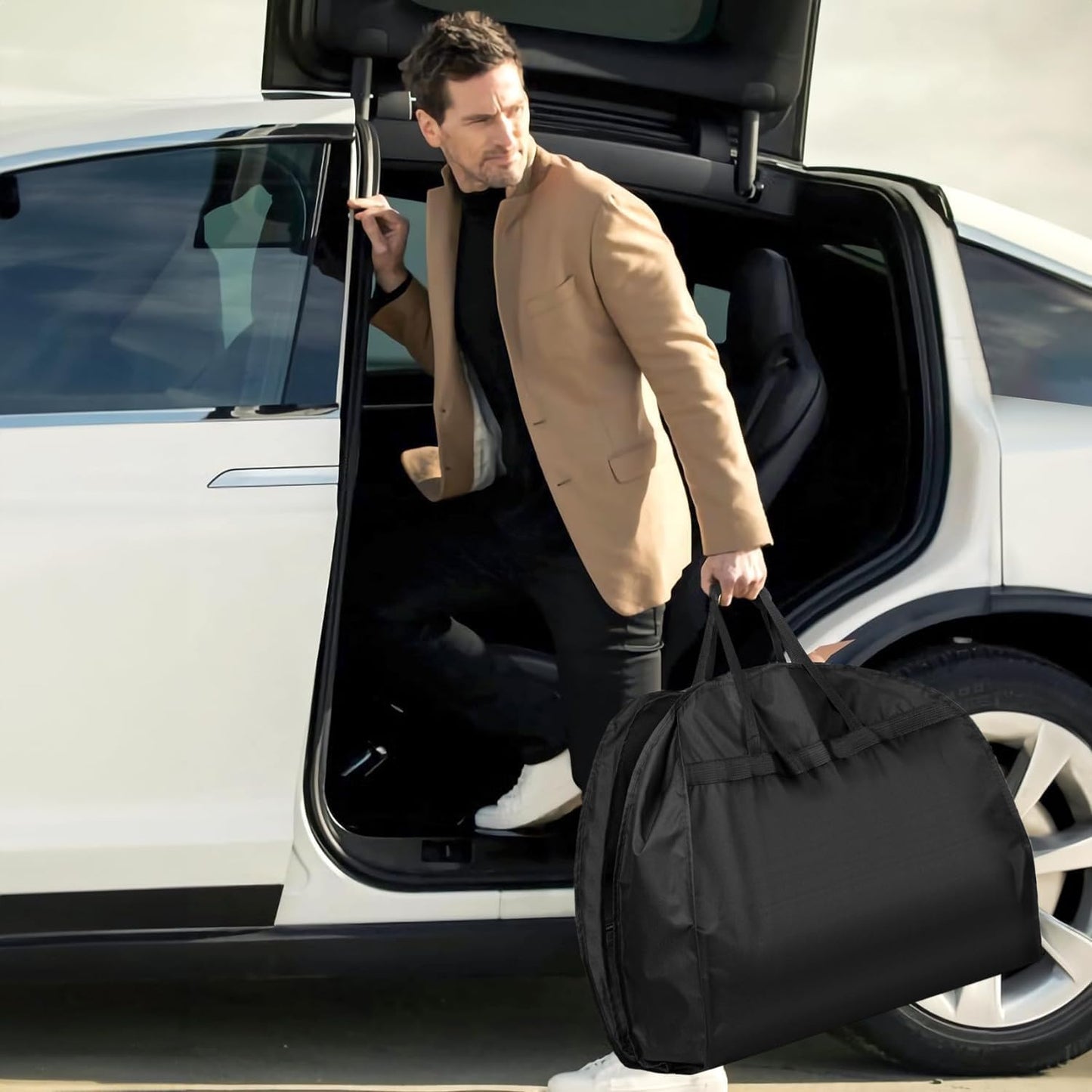 8" Gusseted Heavy Duty Garment Bags for Travel 43"" Suit Bags for Closet Storage Hanging Clothes Bag with Pockets Mens Suit Holder for Shirts, Coats, Dresses, 3 Pack