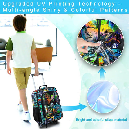 Kids Luggage for Boys Girls, Toddler Rolling Travel Carry on Suitcase with Wheels