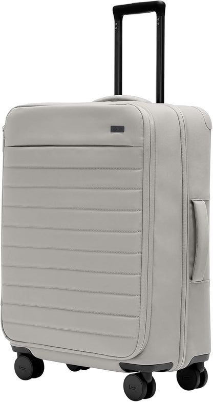 Away Softside Medium Checked Suitcase, 26 Inch Lightweight, Expandable Luggage For Men & Women, Durable Nylon Exterior, TSA Approved Lock, Ideal For Trips 1-2 Weeks, Cloud Gray