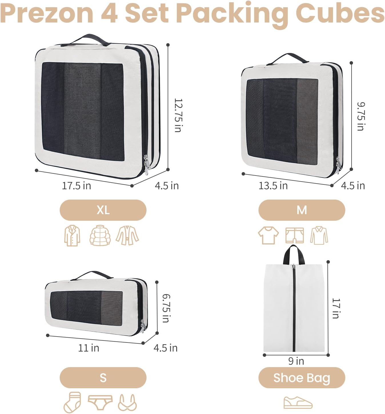 8 Set/6 Set/4 Set Compression Packing Cubes for Travel, Lightweight Vacation Travel Essentials, Travel Accessories for Suitcase Organizer Bags Set, Durable Luggage Organizer