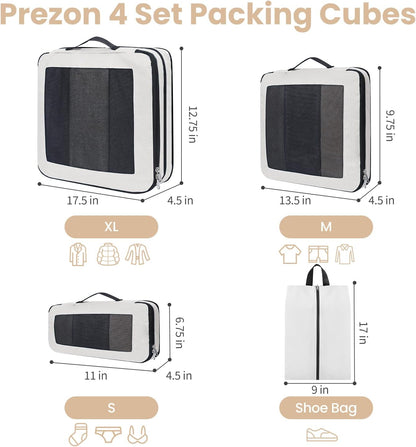 8 Set/6 Set/4 Set Compression Packing Cubes for Travel, Lightweight Vacation Travel Essentials, Travel Accessories for Suitcase Organizer Bags Set, Durable Luggage Organizer