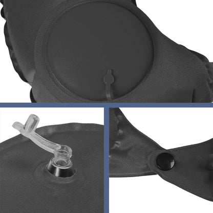 Inflatable Travel Pillow for Sleeping Airplane - Inflatable Neck Pillow for Traveling on Plane, Press to Inflate,Portable Travel Neck Pillow with Carry Bag （Black）