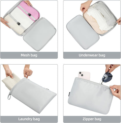 BAGAIL 6 Set/8 Set/10 Set Packing Cubes Various Sizes Packing Organizer for Travel Accessories Luggage Carry On Suitcase