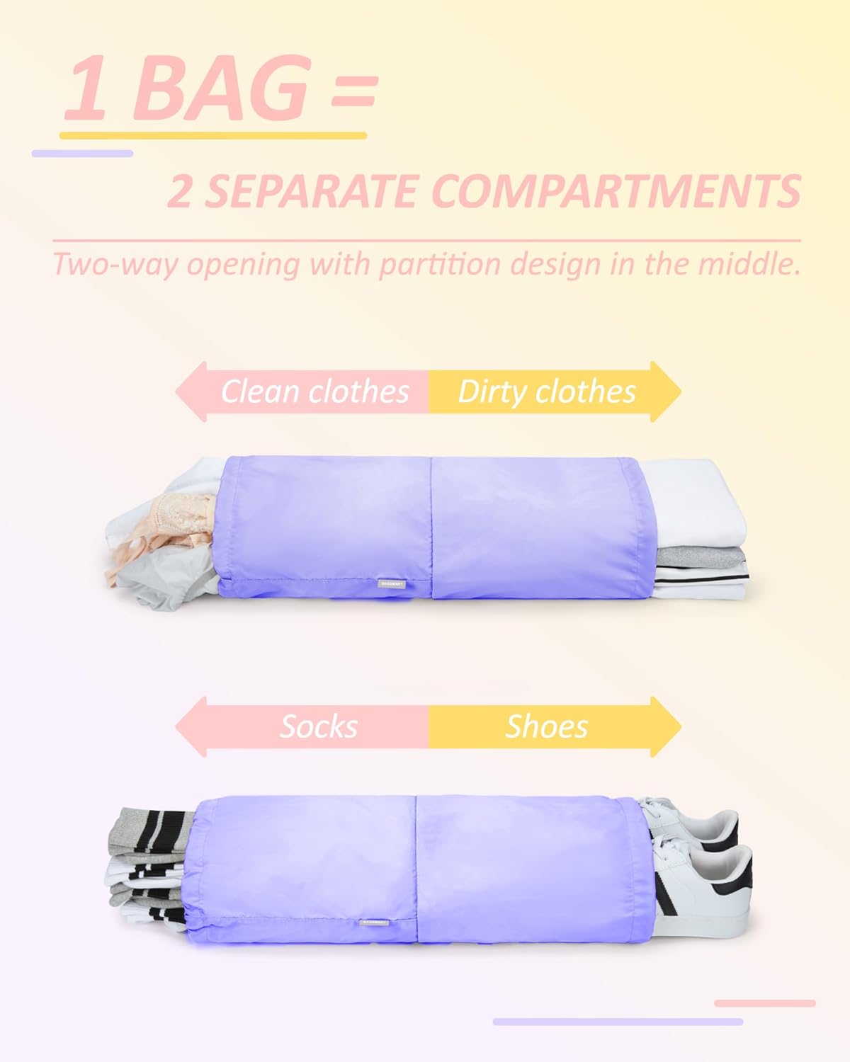 BAGSMART 6 Set Compression Packing Cubes - Lightweight Travel Essentials, Durable Luggage Organizer