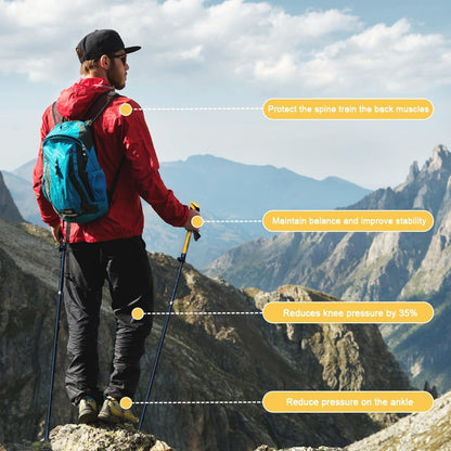 HUINING Foldable Hiking Poles Telescopic,Nordic Walking Poles Women and Men,Trekking Poles,Ultralight Trekking Poles Made of Aluminium with Lots of Accessories,110-130 cm