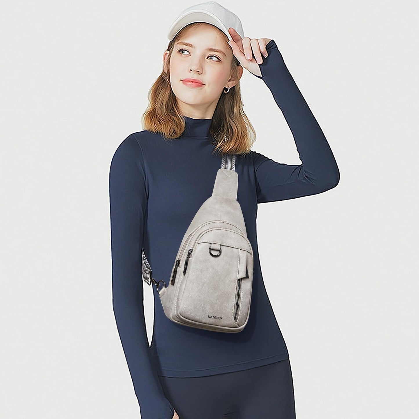 7L Sling Bag for Women Men Leather Small Sling Backpack Daypack Anti Theft Fanny Pack Crossbody Purse Travel