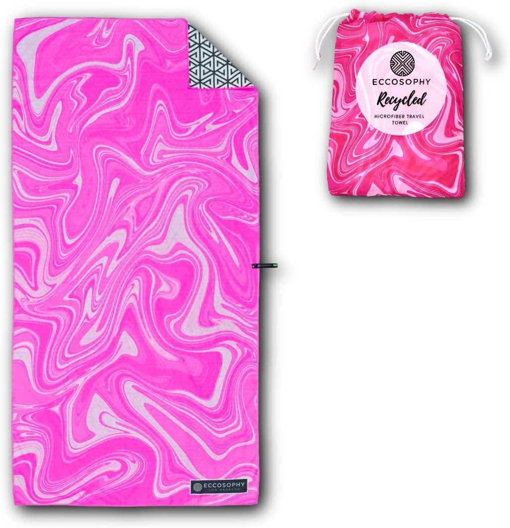 ECCOSOPHY Microfiber Beach Towel - Sand Free Towels are Quick Dry, Light Weight, Super Absorbent - Perfect Pool, Travel, Cruise, Camping Essentials - Oversized Extra Large for Adults 71x35 in