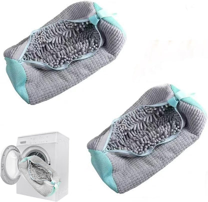 Laundry Shoe Bags for Washing Machine, 2Pcs Shoe Washing Bag Shoe Laundry Bag for Washer and Dryer Reusable Shoe Washing Bags Shoe Washing Machine Bag (Grey-2Pcs)