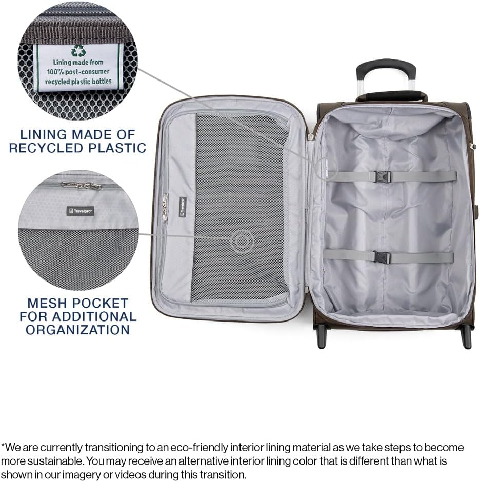 Travelpro Maxlite 5 Softside Expandable Upright 2 Wheel Carry on Luggage, Lightweight Suitcase, Men and Women, Mocha, Carry On 22-Inch