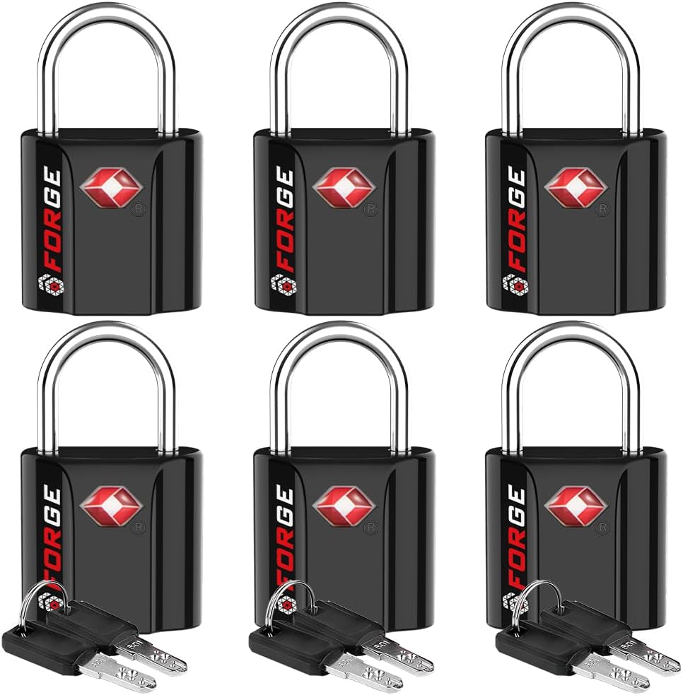 TSA Approved Luggage Locks, Ultra-Secure Dimple Key Travel Locks with Zinc Alloy Body