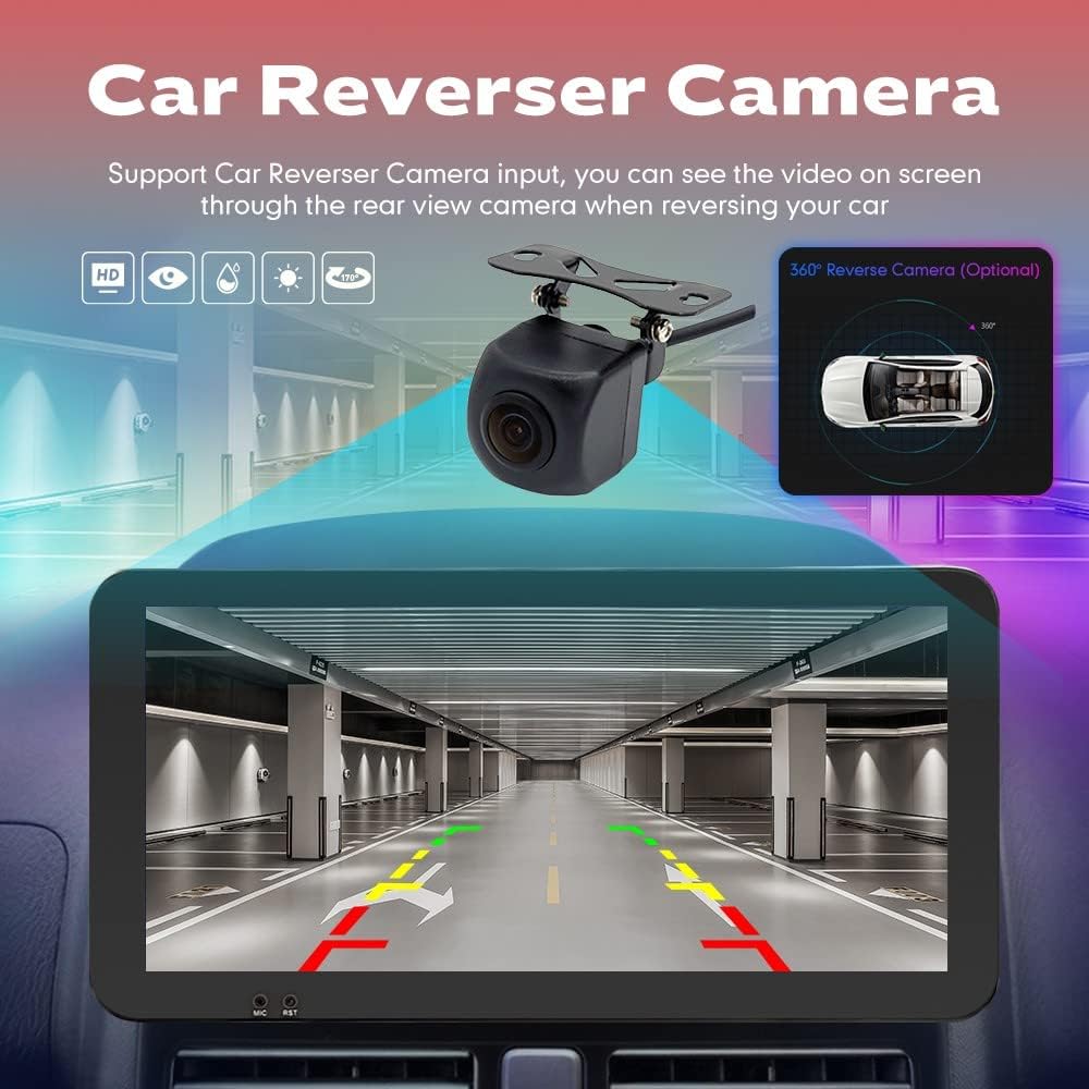 Kunfine CarPlay Android Auto Navigation Stereo GPS Radio Reverse Camera Display 10.33" QLED Touchscreen Headunit Tablet Pad Media Player for Subaru Forester 2007-2013, if Applicable Octa Core 2G+32G