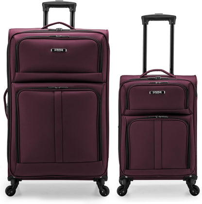 U.S. Traveler Anzio Softside Expandable Spinner Luggage, Burgundy, 2-Piece Set (22/30)