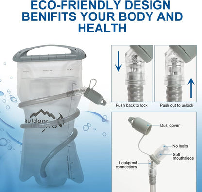 INOXTO Hydration Pack Backpack ，Water Backpack with 2L Leakproof Water Bladder, Running Hydration Vest for Man, Daypack for Cycling Motocross Climbing Trail Running