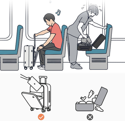 mixi Luggage Suitcase with Spinner Wheels, 24'' Checked Travel Luggage Aluminum Frame PC Hardside with TSA Lock & Cover - Black Hollow Wheel