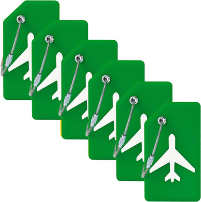 6 Pack Silicone Luggage Tag for Suitcases with Stainless Loop, Privacy Protection Travel Bag Tags Perfect to Quickly Spot Baggage Handbag (Forest Green)