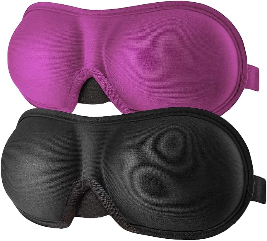 3D Eye mask for Sleeping,Machine Washable, Sleep Mask for Women, Blinder Blindfold Airplane(Black+Rose)