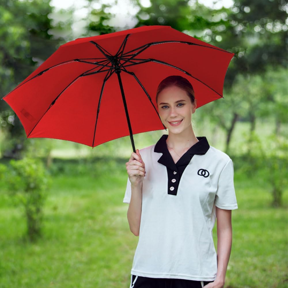 LANBRELLA Compact Reverse Folding Umbrella Auto Windproof Travel Umbrella