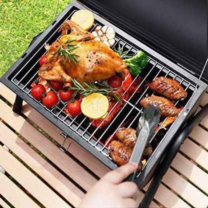 Charcoal Grill for Outdoor BBQ Smoker Portable Tabletop BBQ Grill,GREEN