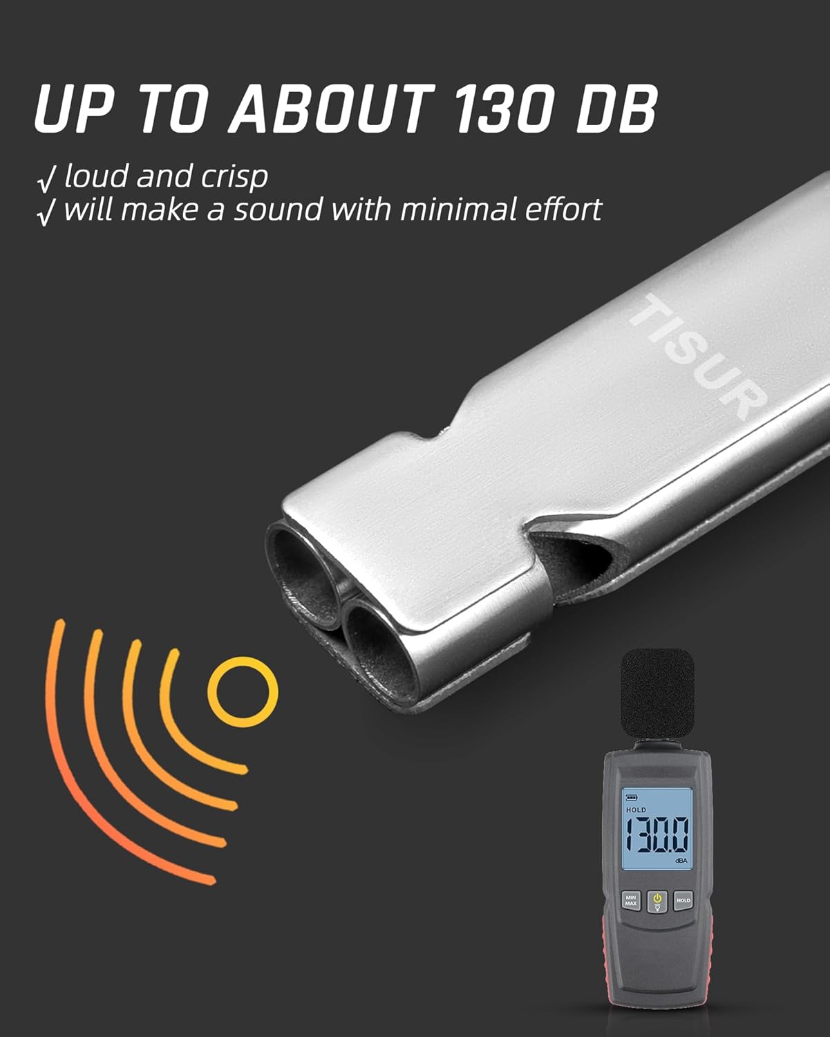 TISUR Loud Emergency Whistles,130db+ Lifeguard Safety Whistle Keychain for Surviva Camping Hiking dog whistle